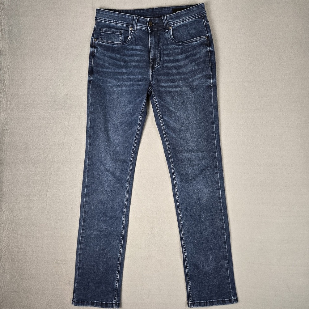 The Perfect Jean NYC Mens 31x34 Blue‎ Slim Thick Dark Wash Denim Jeans Stretch